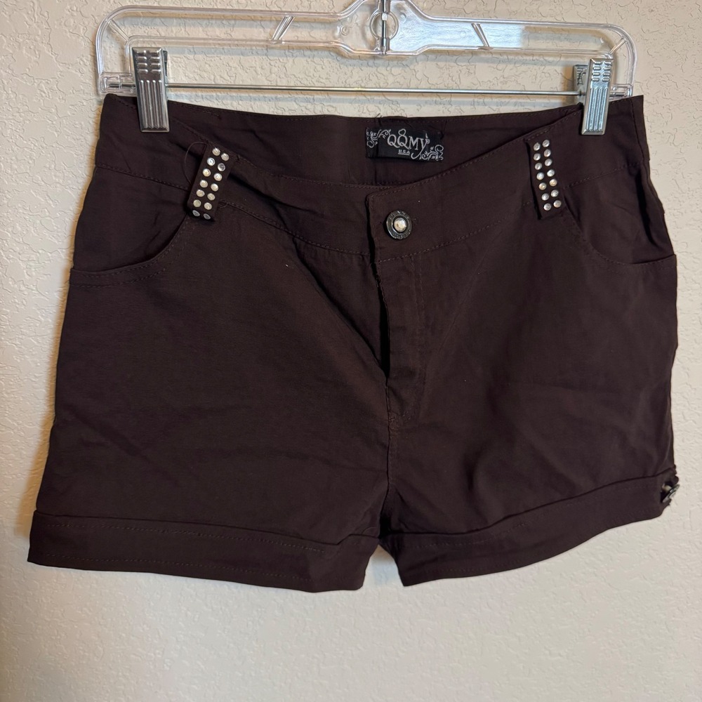 Y2K Bling McBling Trashy Chic QQMY Mini Shorts 13/14 Dark Brown